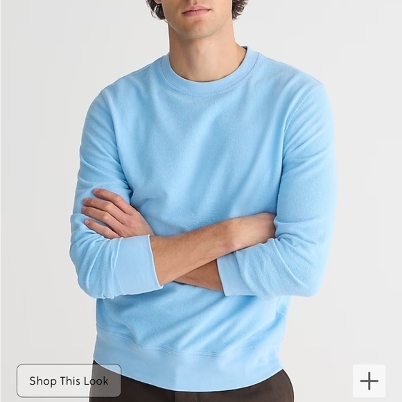 J crew Long-sleeve textured sweater-tee light pool blue - Picture 1 of 5